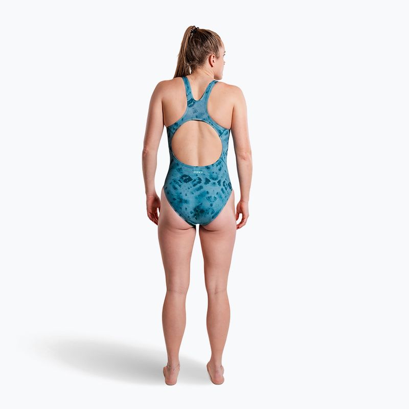 Dámske jednodielne plavky ZONE3 Classic teal tie-dye 6