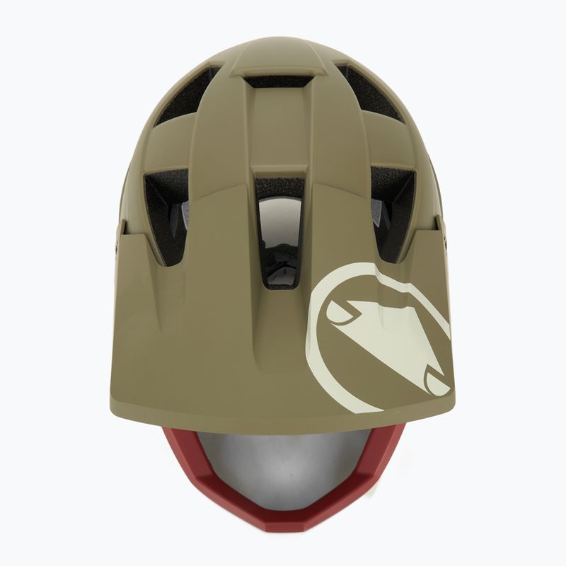 Cyklistická prilba Endura Singletrack Full Face tvídová zelená 6