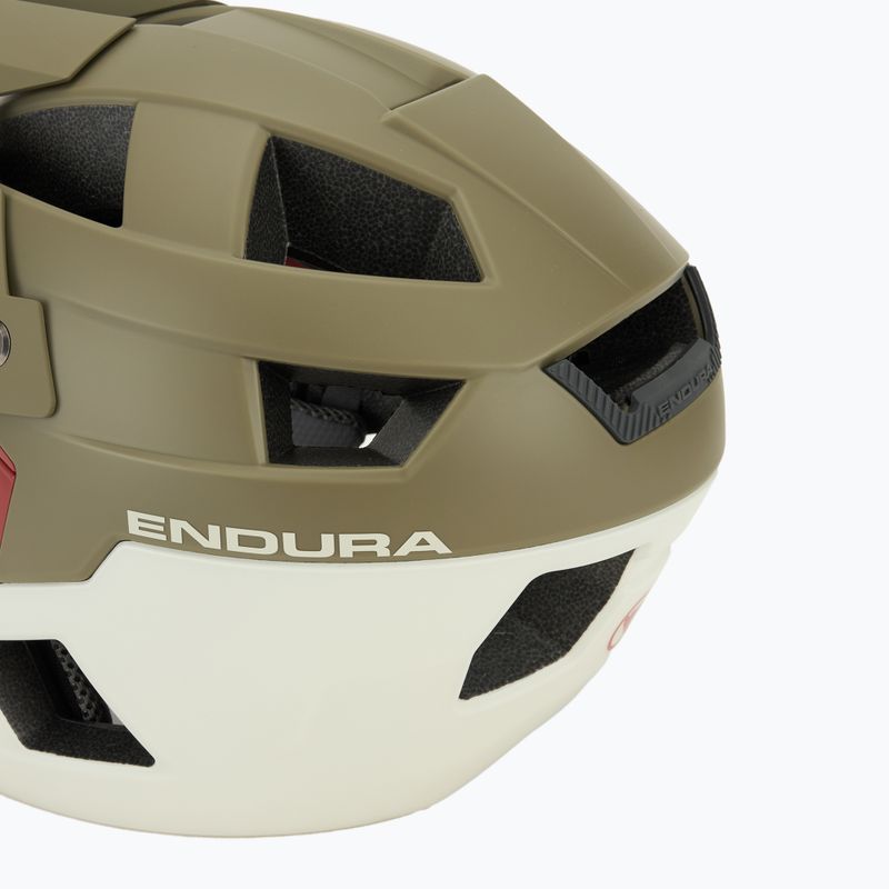 Cyklistická prilba Endura Singletrack Full Face tvídová zelená 8