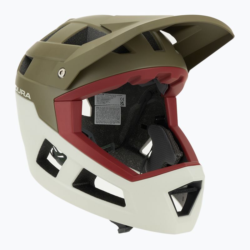 Cyklistická prilba Endura Singletrack Full Face tvídová zelená 9