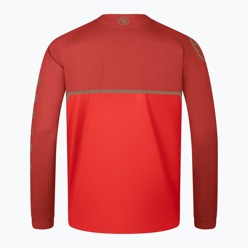 Pánske cyklistické tričko s dlhým rukávom Endura Core Printed flame red 4
