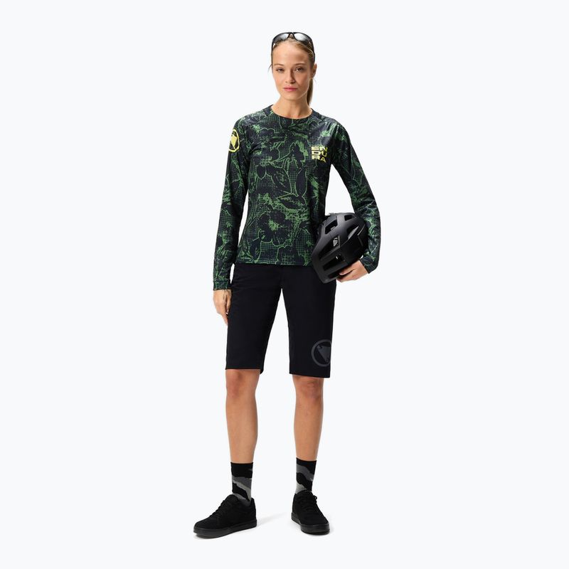 Dámske cyklistické tričko s dlhým rukávom Endura Floral Ltd W black 2