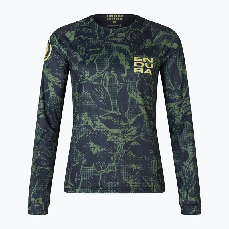 Dámske cyklistické tričko s dlhým rukávom Endura Floral Ltd W black 4