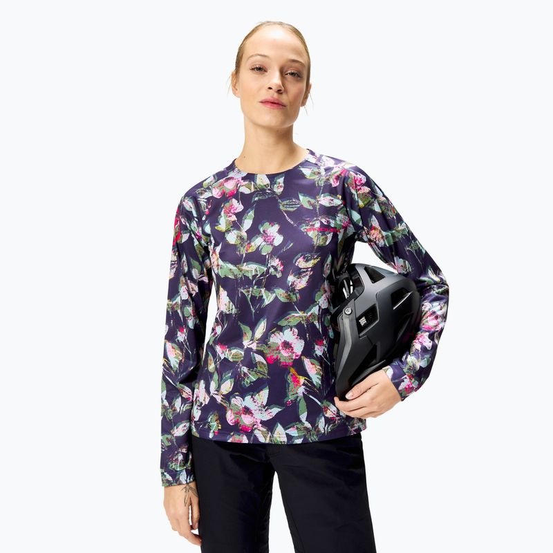 Dámske cyklistické tričko s dlhým rukávom Endura Floral Ltd W bramble