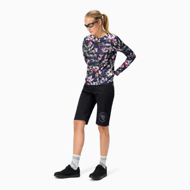 Dámske cyklistické tričko s dlhým rukávom Endura Floral Ltd W bramble 2