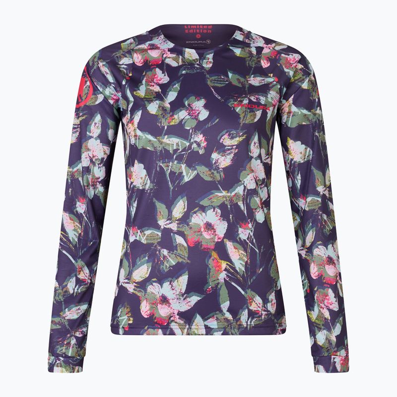 Dámske cyklistické tričko s dlhým rukávom Endura Floral Ltd W bramble 4