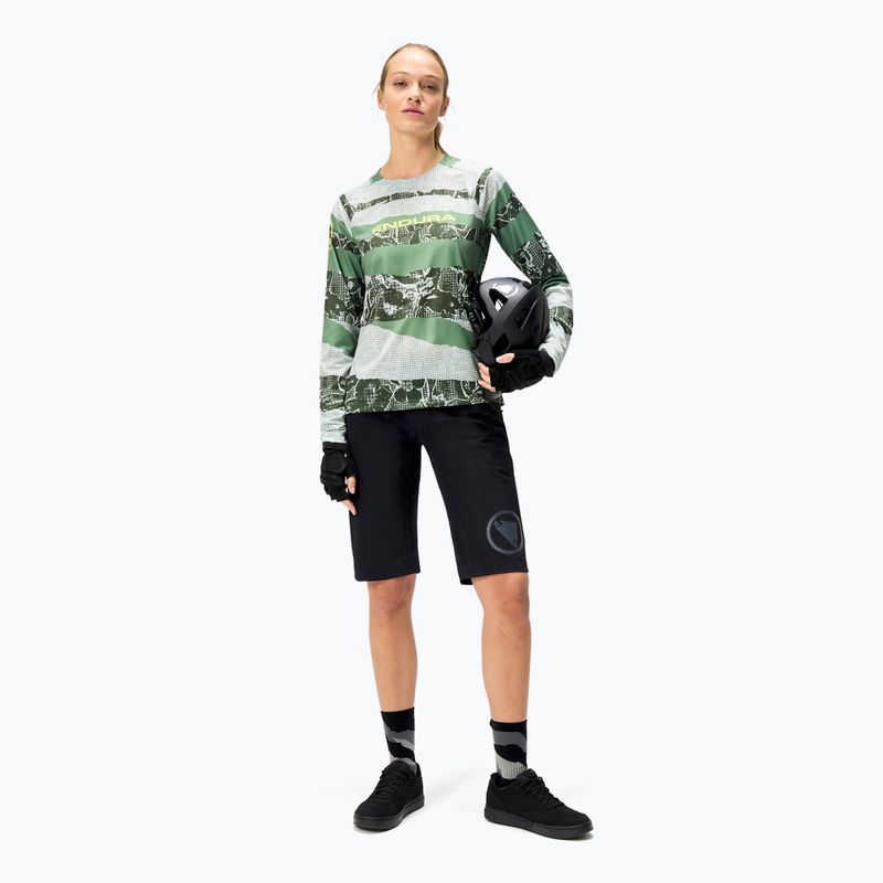 Dámske cyklistické tričko s dlhým rukávom Endura Patchwork Ltd W machair green 2