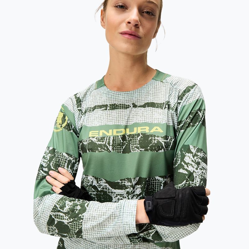 Dámske cyklistické tričko s dlhým rukávom Endura Patchwork Ltd W machair green 4