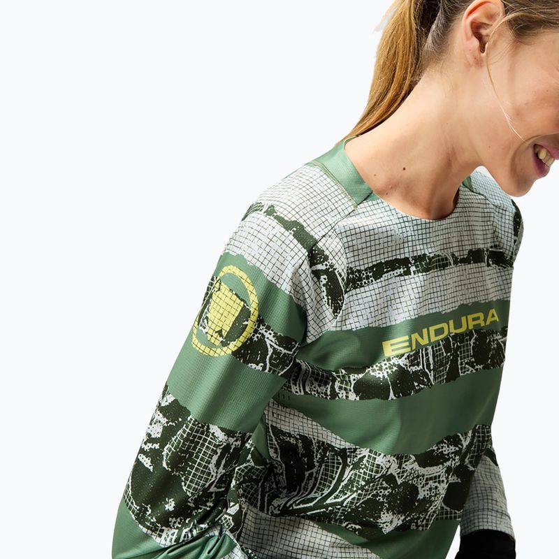 Dámske cyklistické tričko s dlhým rukávom Endura Patchwork Ltd W machair green 5