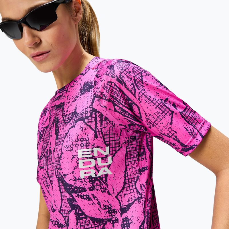 Dámsky cyklistický dres Endura Grid Floral Ltd W pink pop 5