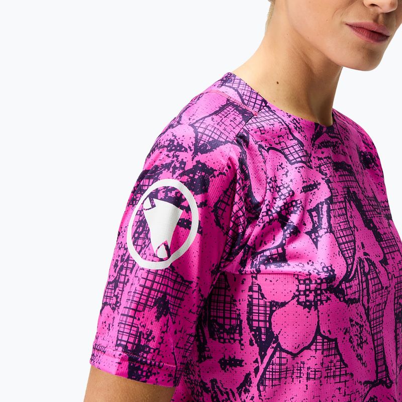 Dámsky cyklistický dres Endura Grid Floral Ltd W pink pop 6