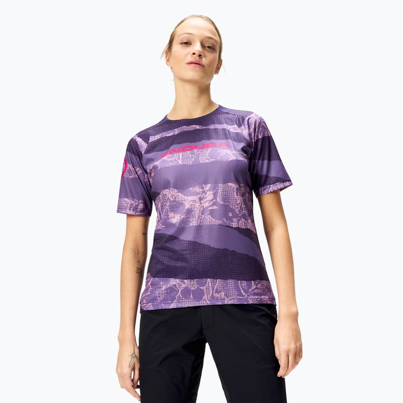 Dámsky cyklistický dres Endura Patchwork Ltd W bramble