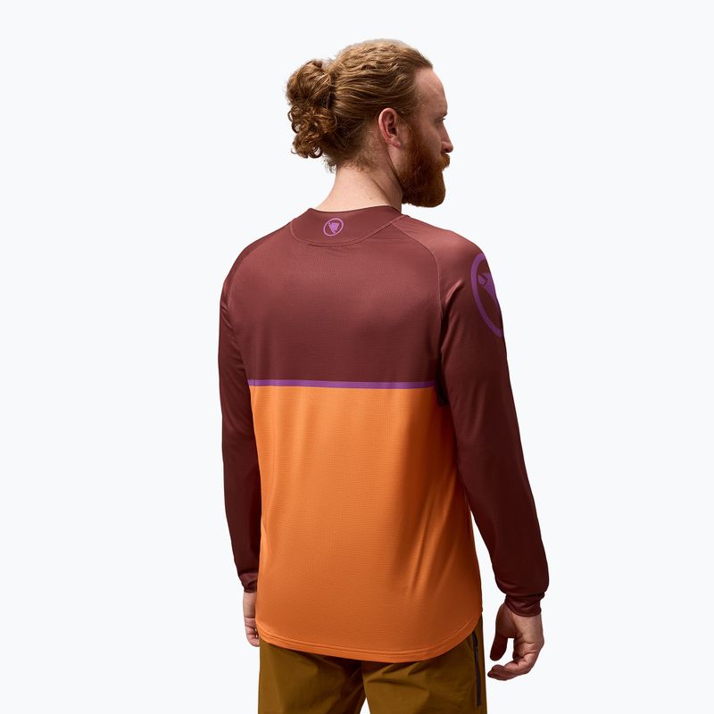 Pánske cyklistické tričko longsleeve Endura Core Printed end orange 3