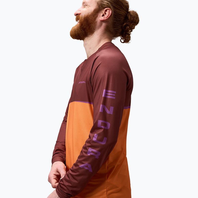 Pánske cyklistické tričko longsleeve Endura Core Printed end orange 5