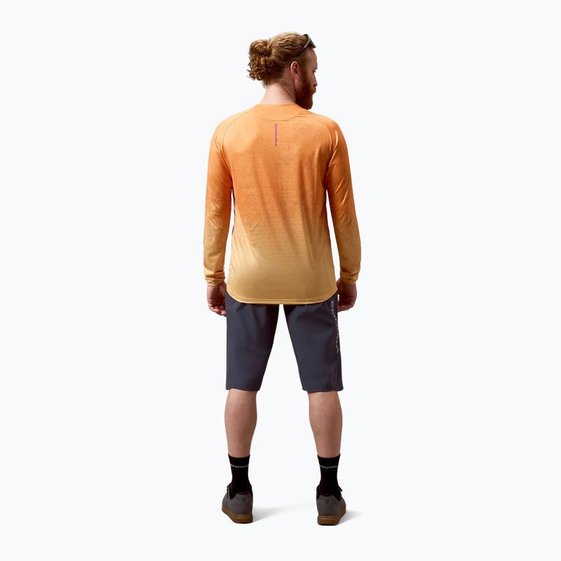 Pánske cyklistické tričko longsleeve Endura Singletrack Print end orange 3