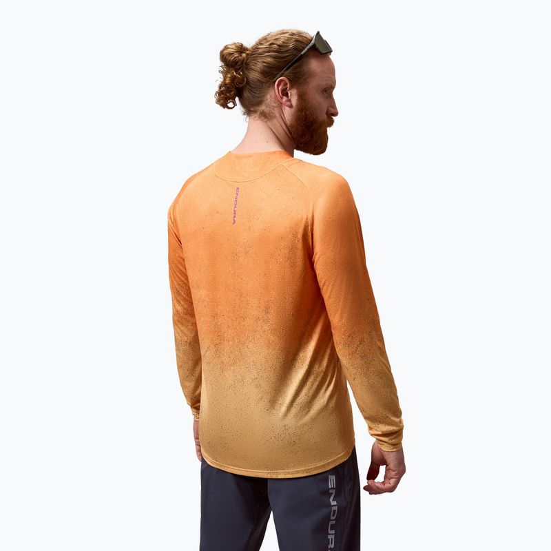 Pánske cyklistické tričko longsleeve Endura Singletrack Print end orange 5