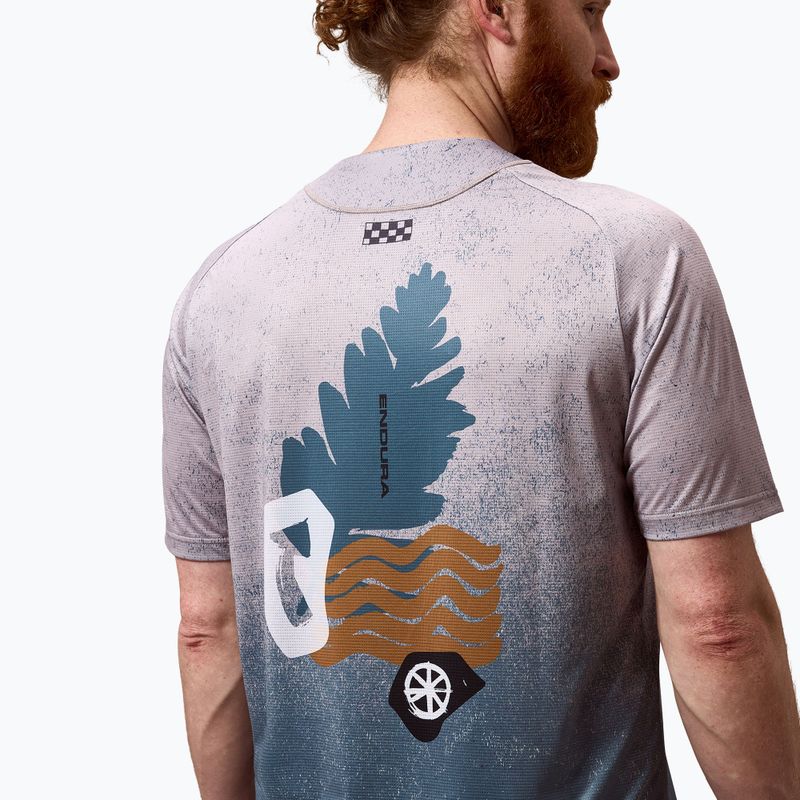 Pánsky cyklistický dres Endura Singletrack Print titanium 6