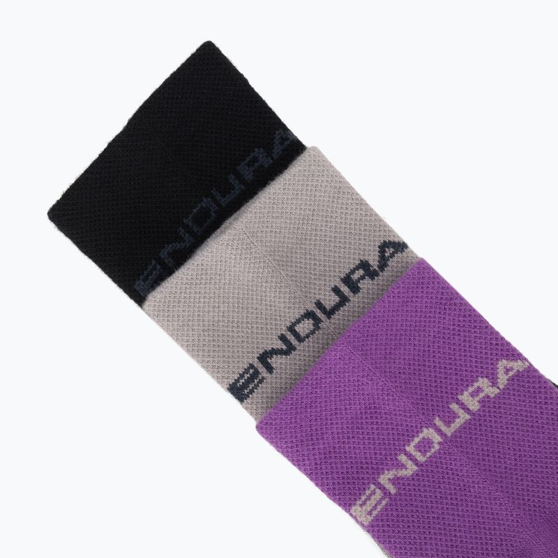Dámske ponožky Endura Coolmax Race 3 pairs W end purple 6