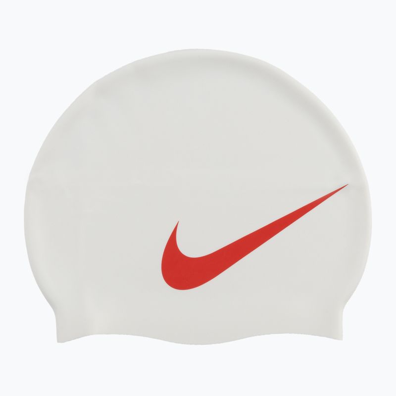 Plavecká čiapka Nike BIG SWOOSH bielo-červená NESS5173-173