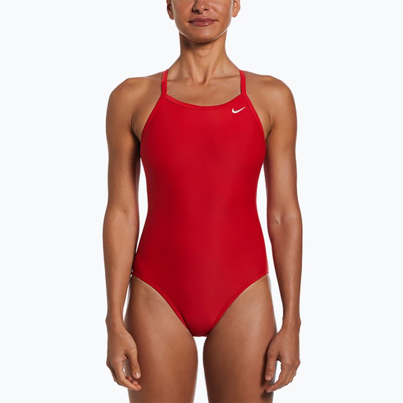 Dámske jednodielne plavky Nike Solid Racerback university red