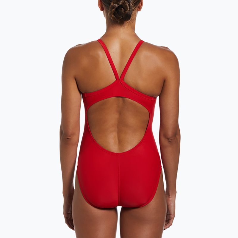 Dámske jednodielne plavky Nike Solid Racerback university red 3