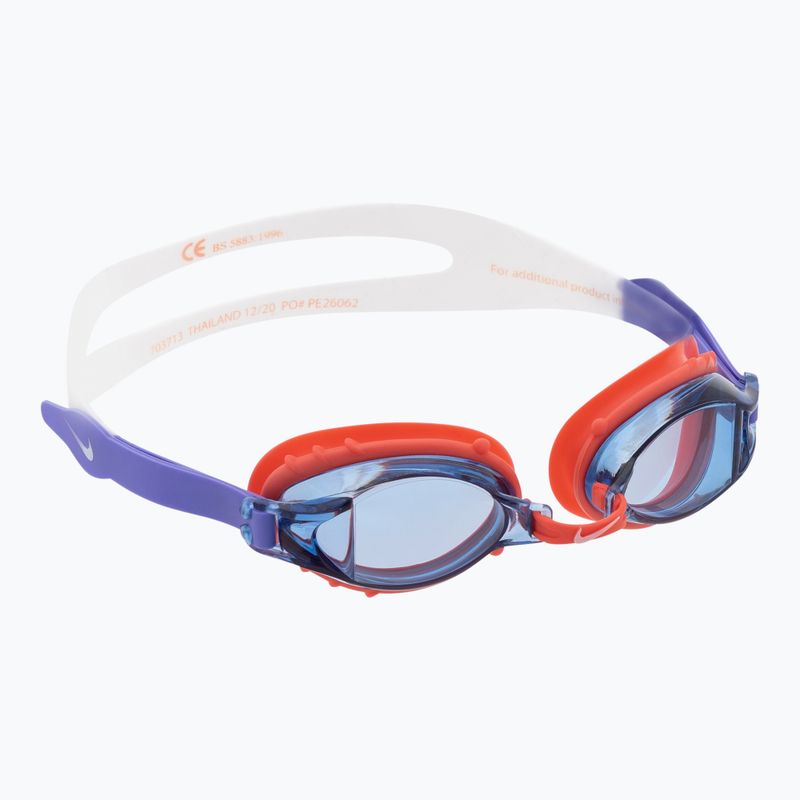 Detské plavecké okuliare Nike CHROME JUNIOR fialové a červené NESSA188-633