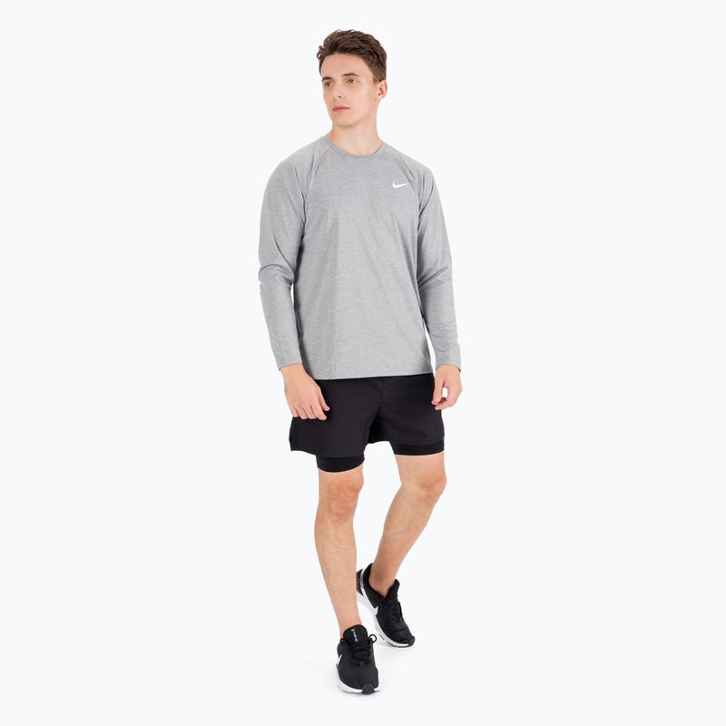 Pánske tréningové tričko s dlhým rukávom Nike Heather light grey NESSA590-090 5