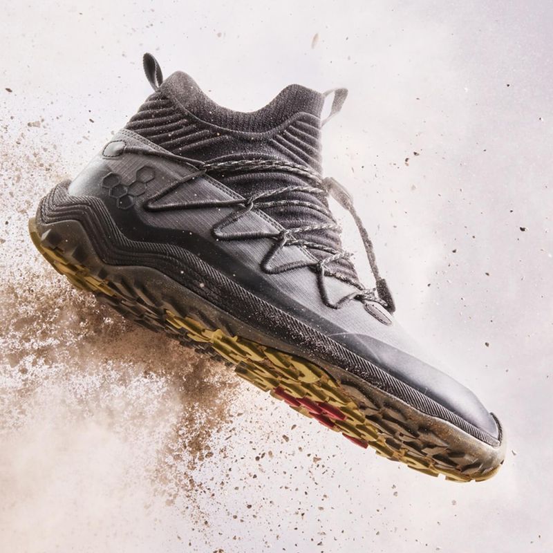 Pánske barefoot topánky Vivobarefoot Primus Trail Flow Mid dark shadow 9