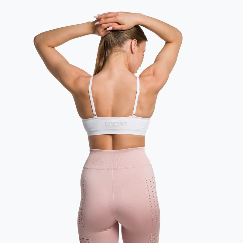 Gymshark Bezšvová podprsenka Bralette s vysokým výstrihom biela 3