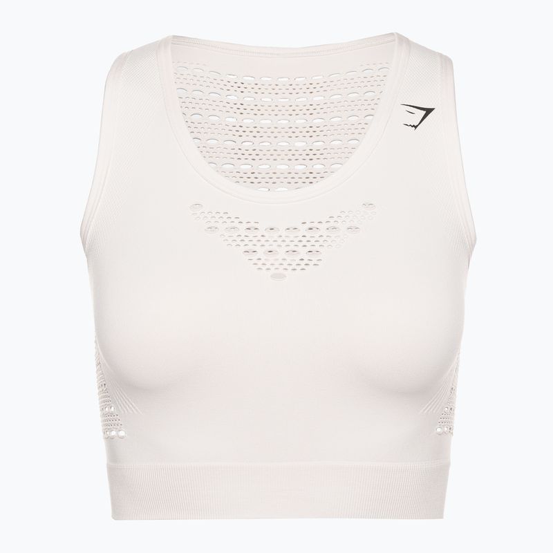 Dámske tričko Gymshark Energy Seamless Crop Top cream white 5