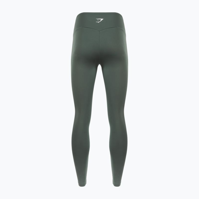 Dámske tréningové legíny Gymshark Training Full Length obsidiánová / zelená 2