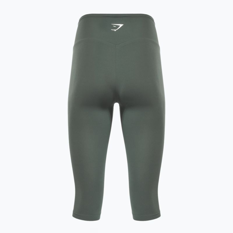 Dámske tréningové legíny Gymshark Training Cropped obsidian / green 2