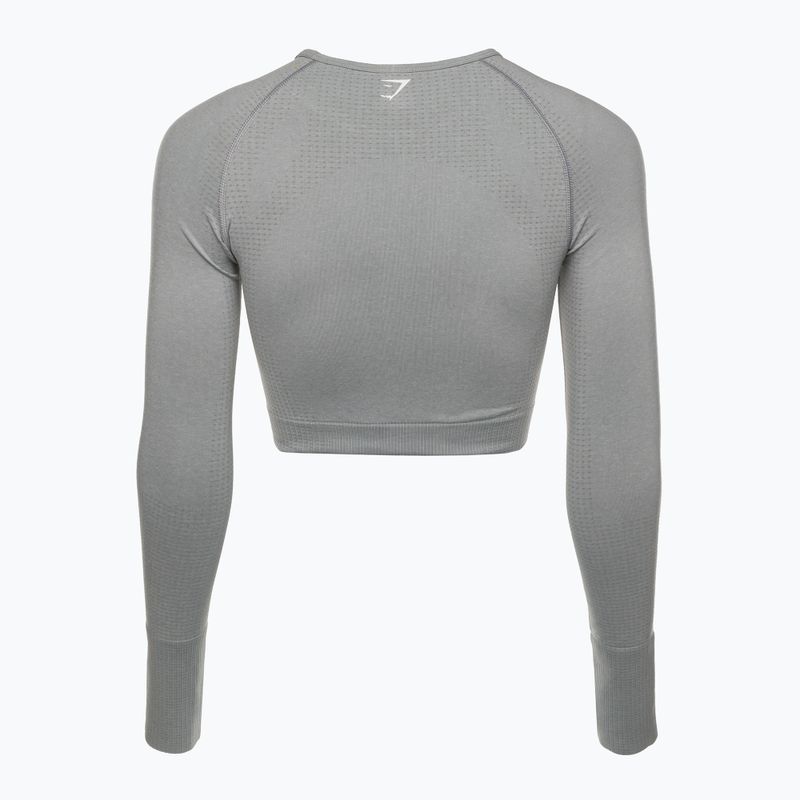 Dámsky tréningový top s dlhým rukávom Gymshark Vital Seamless Crop Top light grey 6