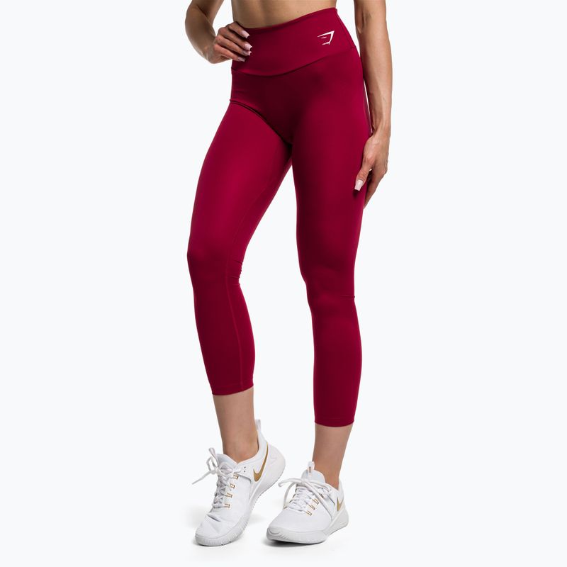 Dámske legíny Gymshark Training Full Lenght burgundy/white