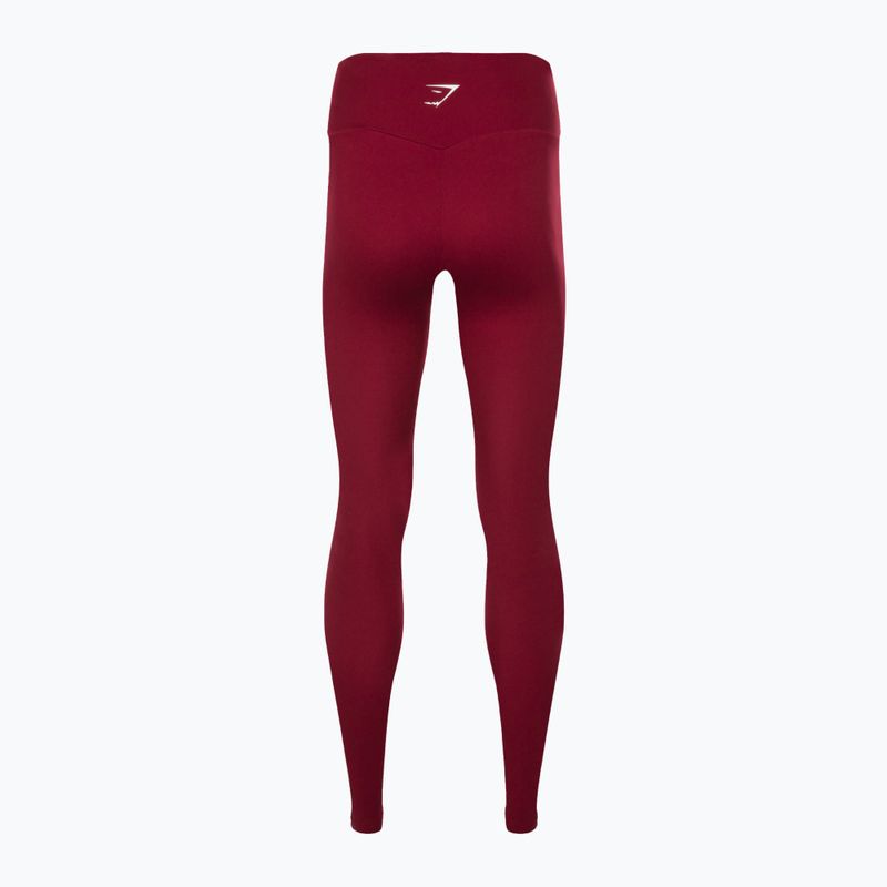 Dámske legíny Gymshark Training Full Lenght burgundy/white 6