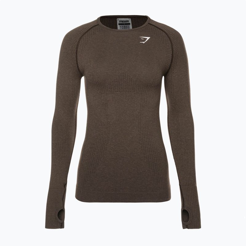Dámsky tréningový top s dlhým rukávom Gymshark Vital Seamless Top brown/white 6