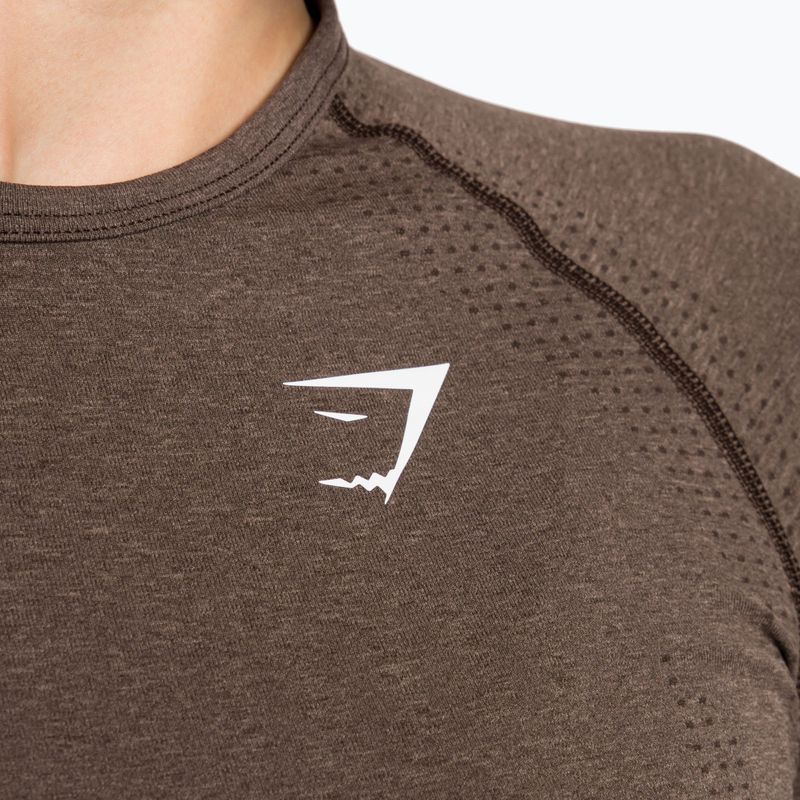 Dámsky tréningový top s dlhým rukávom Gymshark Vital Seamless Top brown/white 5