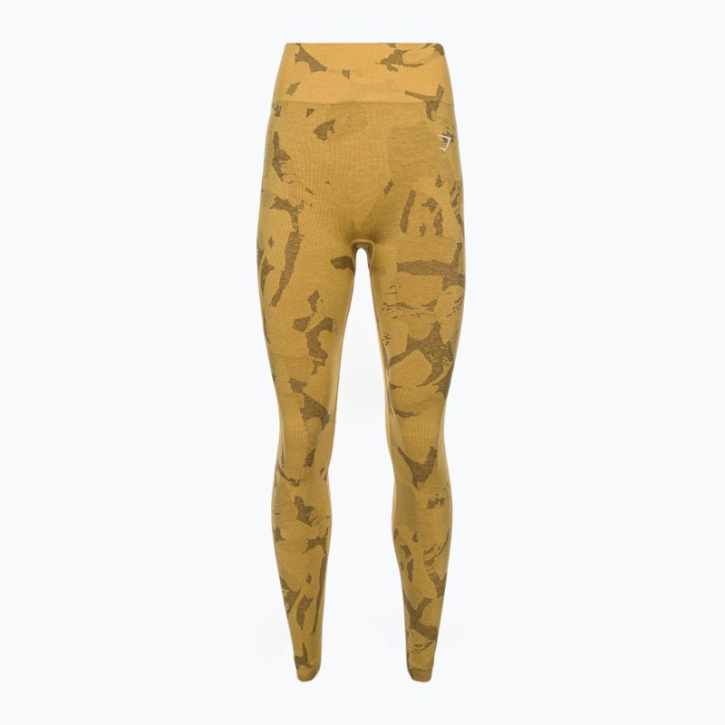 Dámske tréningové legíny Gymshark Adapt Camo Savanna Seamless yellow/white 5