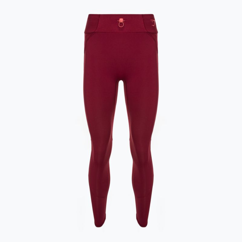 Dámske tréningové legíny Gymshark Pulse burgundy red 6