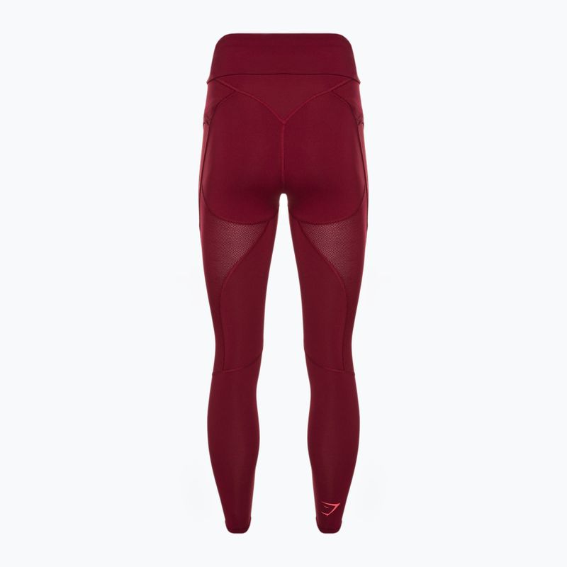 Dámske tréningové legíny Gymshark Pulse burgundy red 7