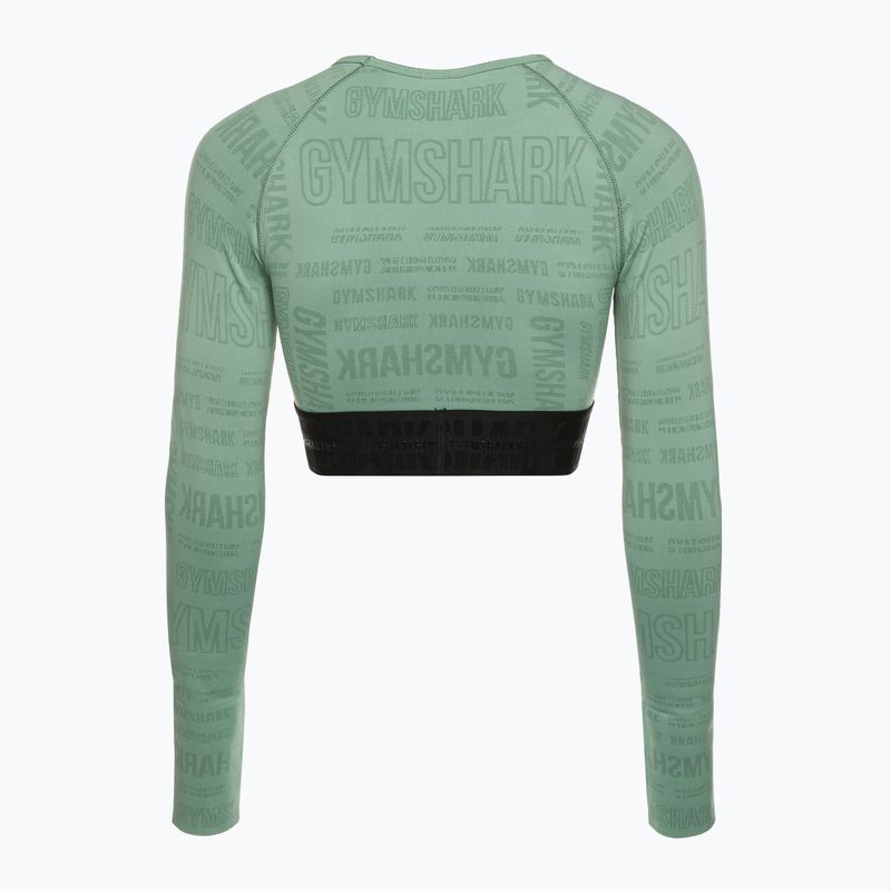 Dámsky tréningový top s dlhým rukávom Gymshark Vision Crop Top green/black 6