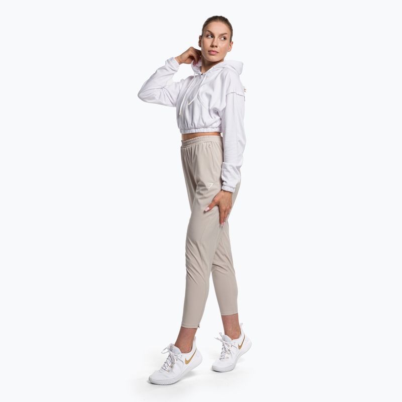 Dámska tréningová mikina Gymshark KK Twins Zip Up Crop white 2