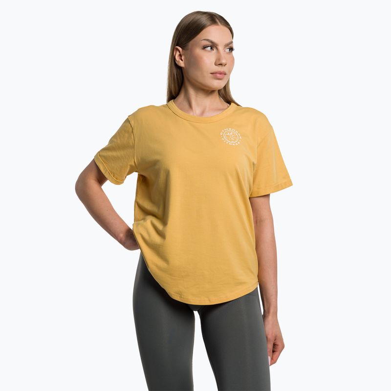 Dámske tréningové tričko Gymshark GFX Legacy Tee yellow/white