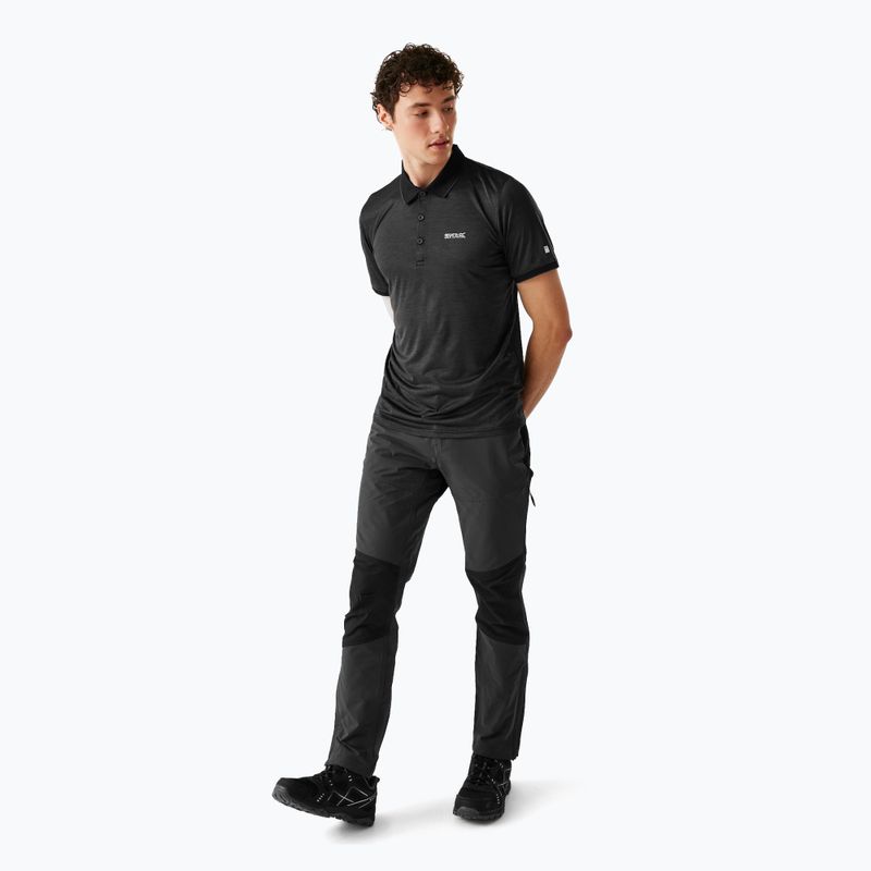 Pánske trekingové tričko REGATTA Polo Remex II black 2
