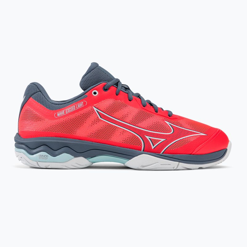 Dámska tenisová obuv Mizuno Wave Exceed Light AC Fierry Coral 2/White/China Blue 61GA221958 2