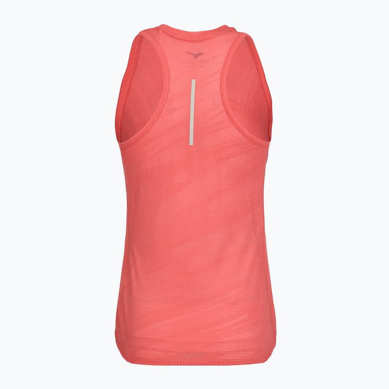 Dámske bežecké tielko Mizuno Aero Tank sunkissed coral 2