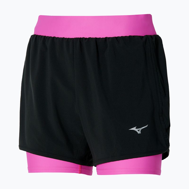 Dámske bežecké šortky Mizuno ER 4.5 2in1 black/pink