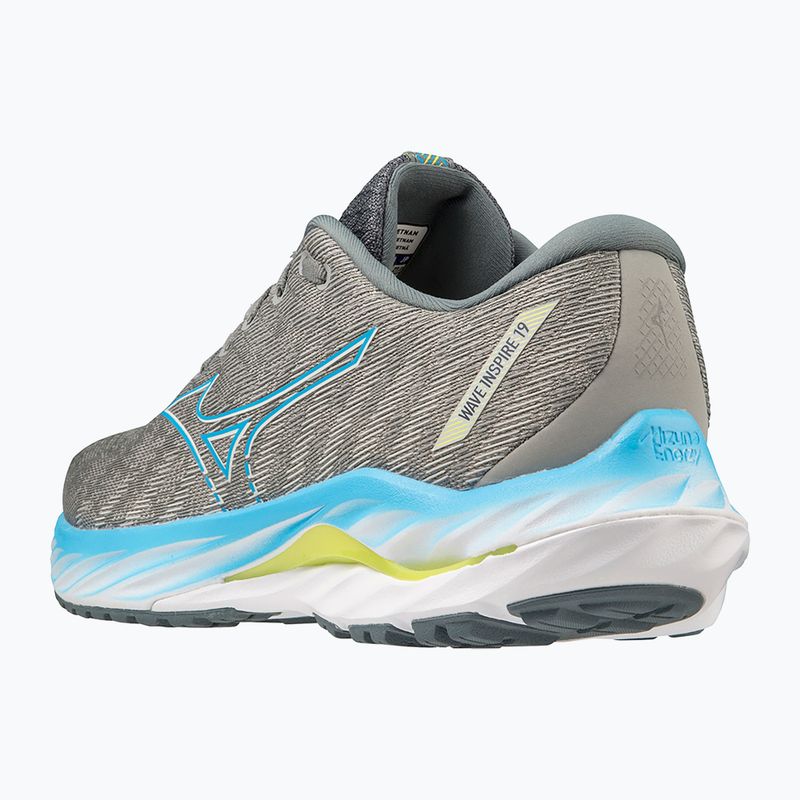 Pánska bežecká obuv Mizuno Wave Inspire 19 gray/jet blue/bolt2neon 9