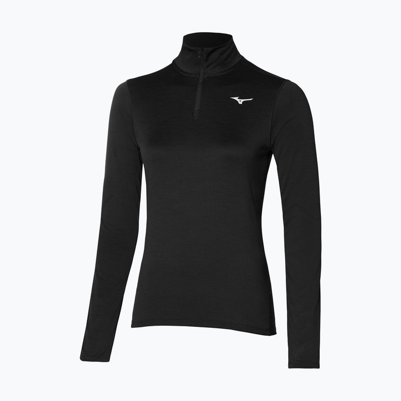 Dámske bežecké tričko s dlhým rukávom Mizuno Impulse Core Half Zip black