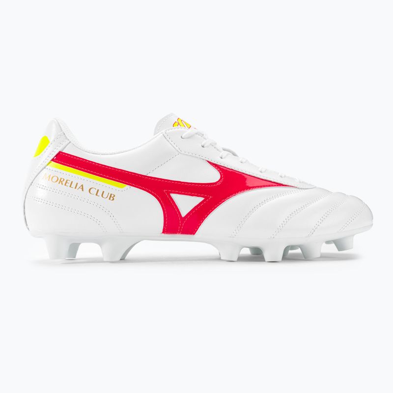 Mizuno Morelia II Club MD pánske kopačky white/flery coral2/bolt2 2